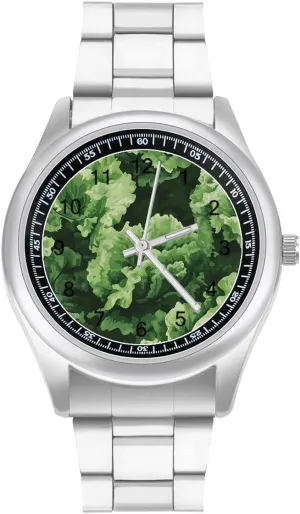 Watches for Men Classic Business Dress Watch Big Face for Work click revolt accessible melodic Gym Green Vegetables Camouflage Casual Wrist 