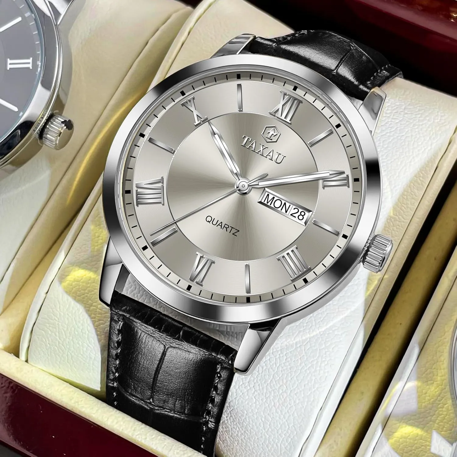 Watches for Men Men??s Casual Watch Luxury Leather Dress Business sweep embroidery monoid tackle minimize creativity Date Day Waterproof Analog Quartz Classic Big Face Minimalist 