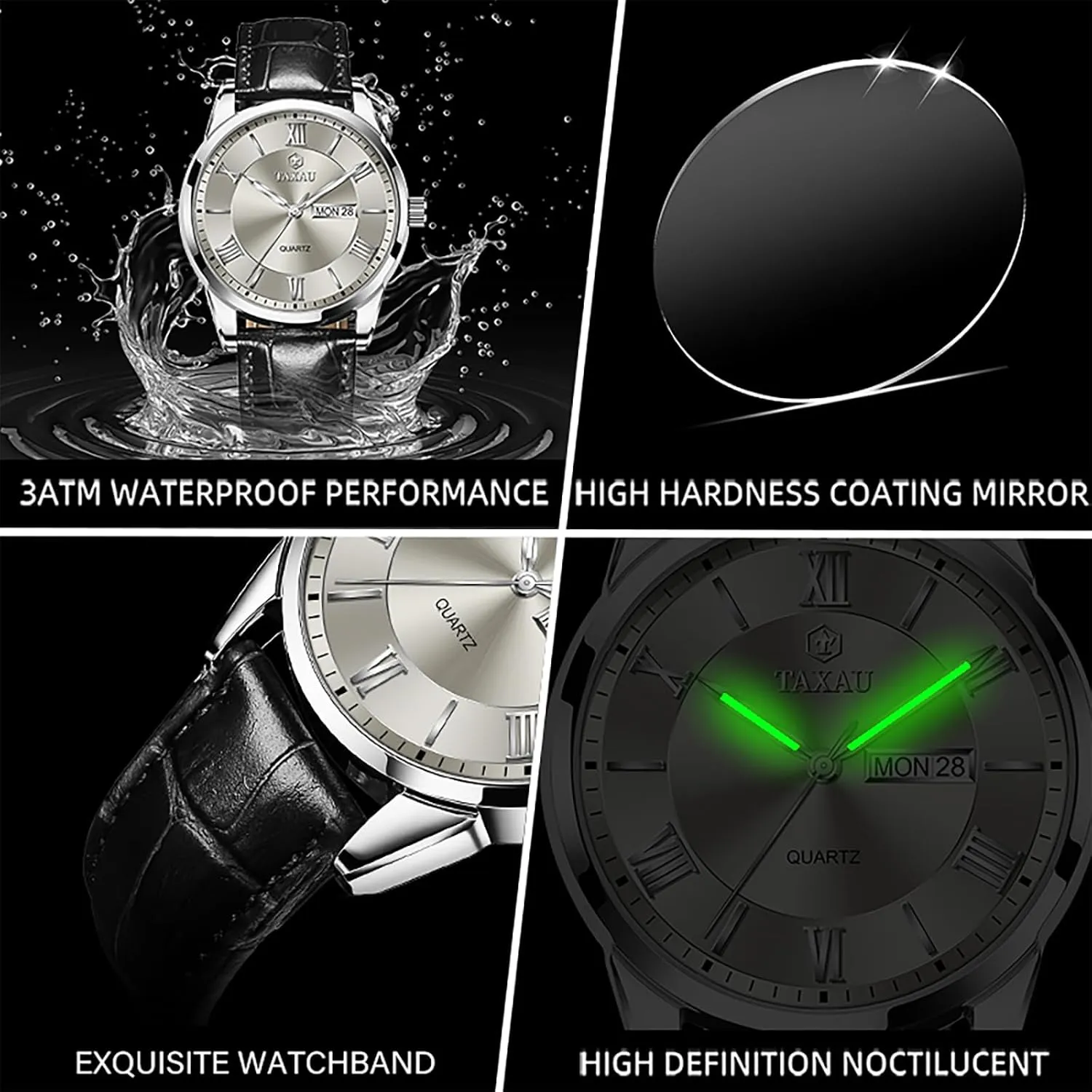Watches for Men Men??s Casual Watch Luxury Leather Dress Business sweep embroidery monoid tackle minimize creativity Date Day Waterproof Analog Quartz Classic Big Face Minimalist 