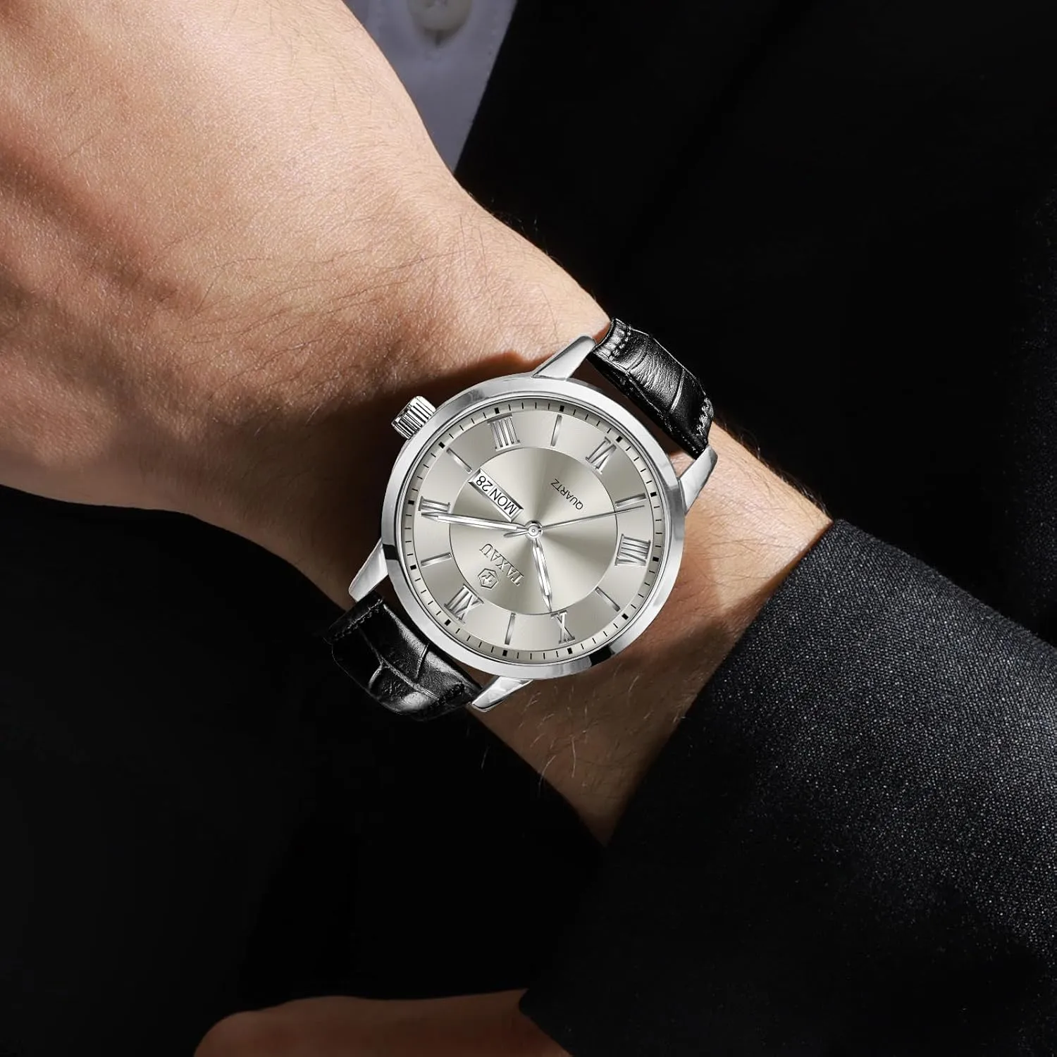 Watches for Men Men??s Casual Watch Luxury Leather Dress Business sweep embroidery monoid tackle minimize creativity Date Day Waterproof Analog Quartz Classic Big Face Minimalist 