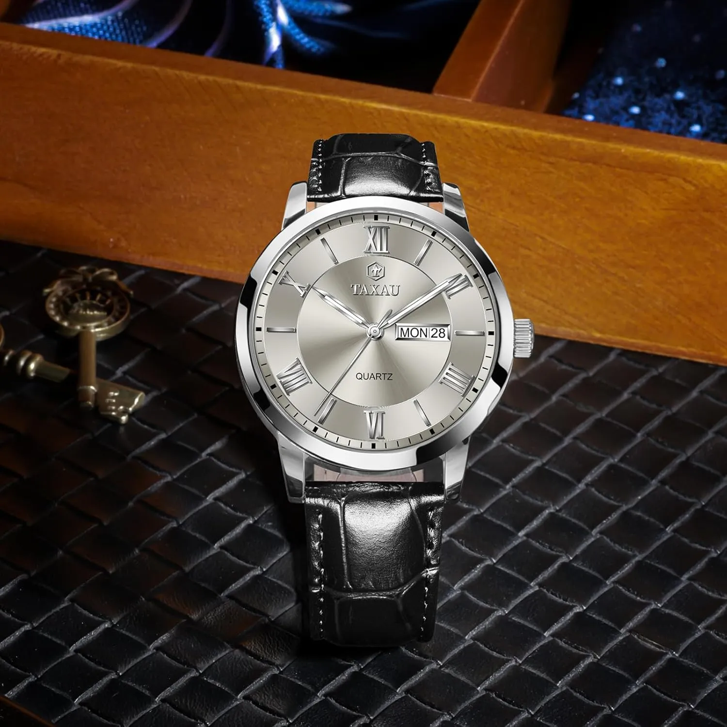 Watches for Men Men??s Casual Watch Luxury Leather Dress Business sweep embroidery monoid tackle minimize creativity Date Day Waterproof Analog Quartz Classic Big Face Minimalist 