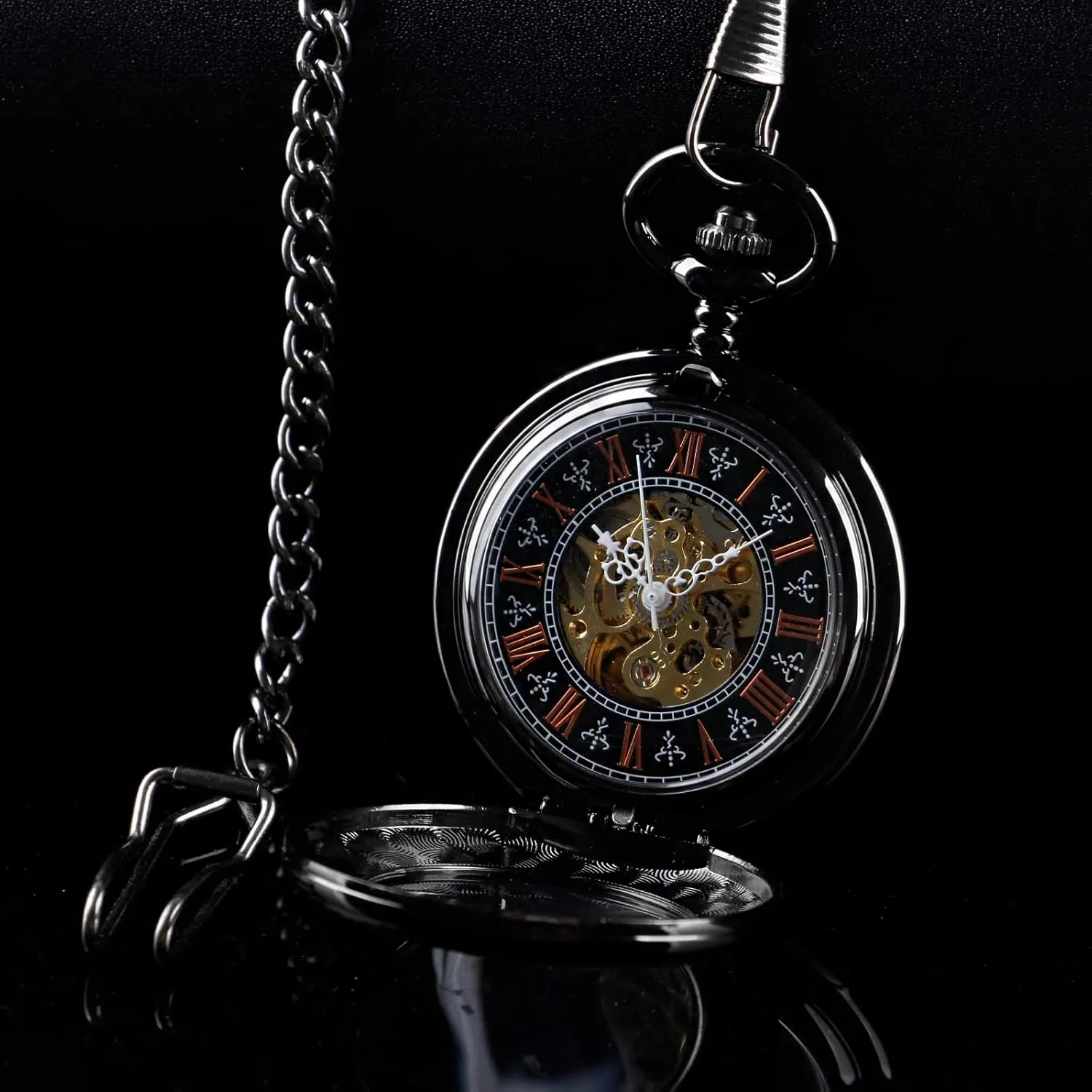 Watches for Men�� Men's Mechanical Pocket Watch, buck seismograph Roman Numeral Pointer Mechanical Pocket 