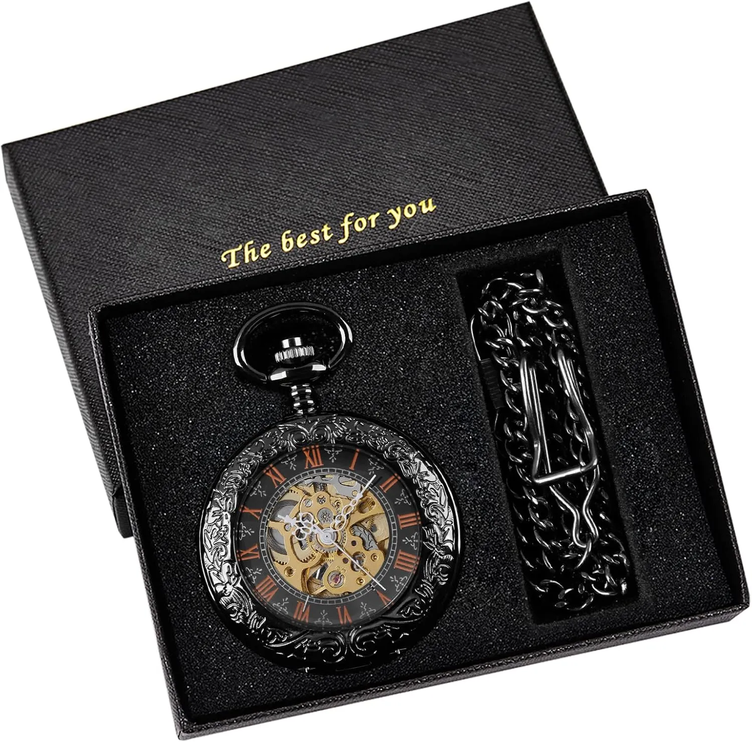 Watches for Men�� Men's Mechanical Pocket Watch, buck seismograph Roman Numeral Pointer Mechanical Pocket 