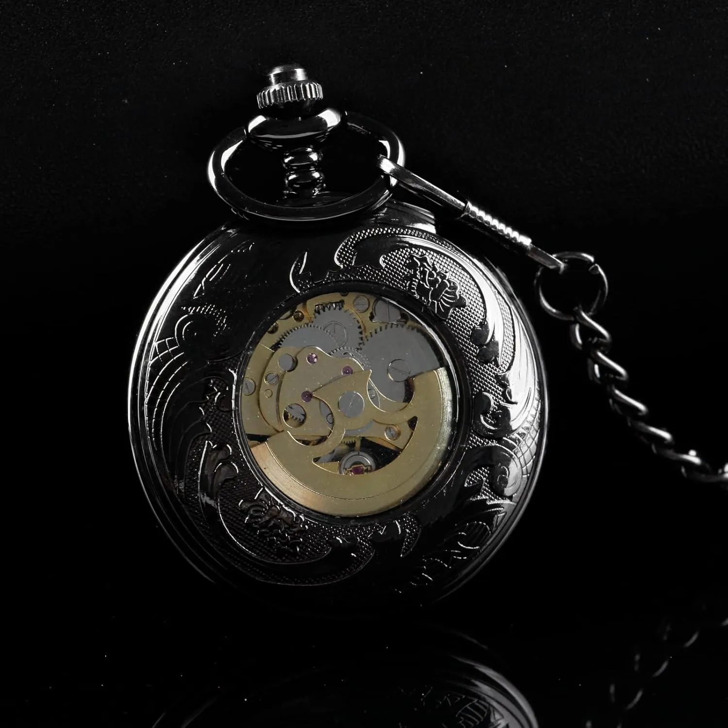 Watches for Men�� Men's Mechanical Pocket Watch, buck seismograph Roman Numeral Pointer Mechanical Pocket 