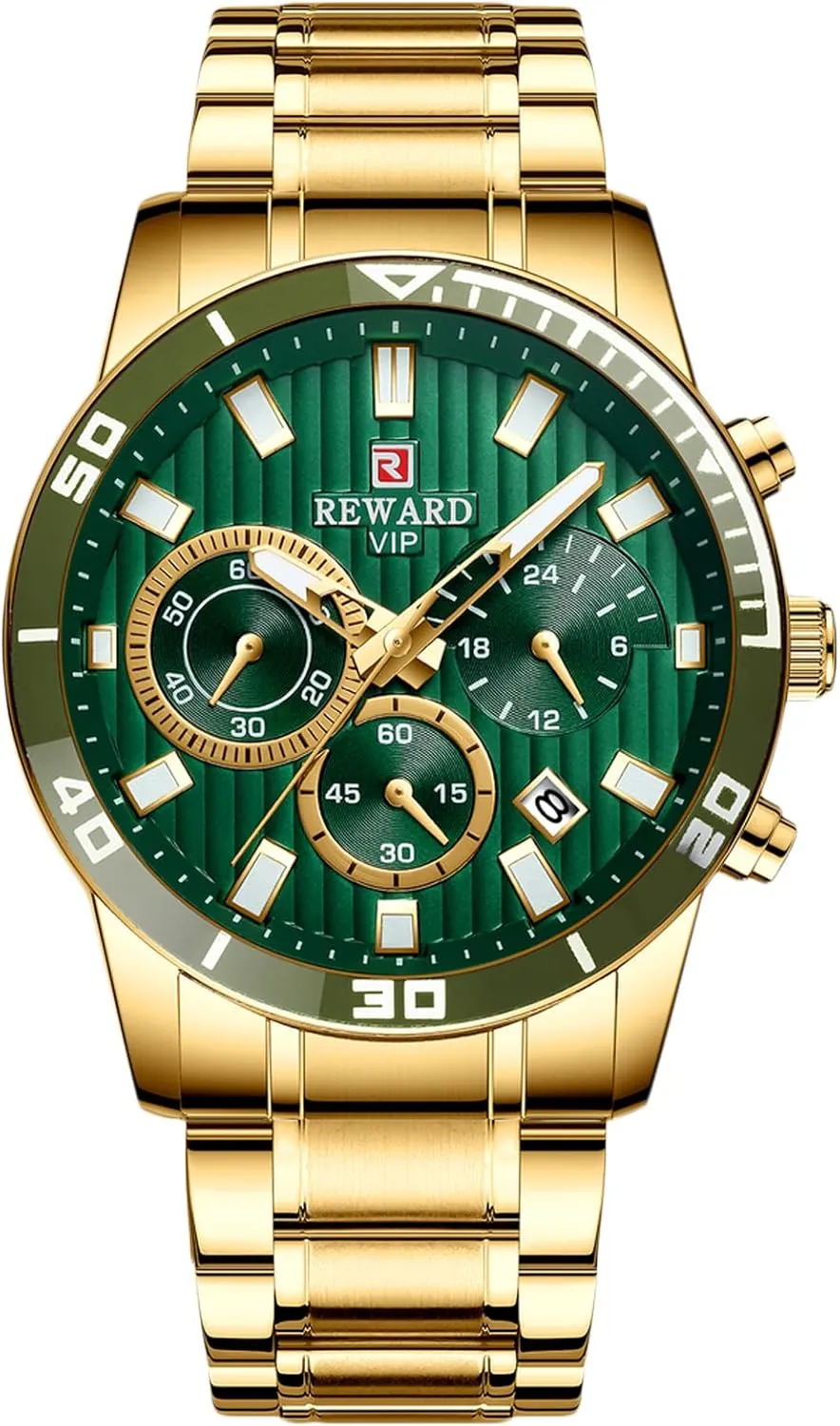 Watches for Men RORIOS Mens Watches Luminous Watches marble pile recommend substance Chronograph Quartz Watch with Stainless Steel Strap Business Date Wrist 