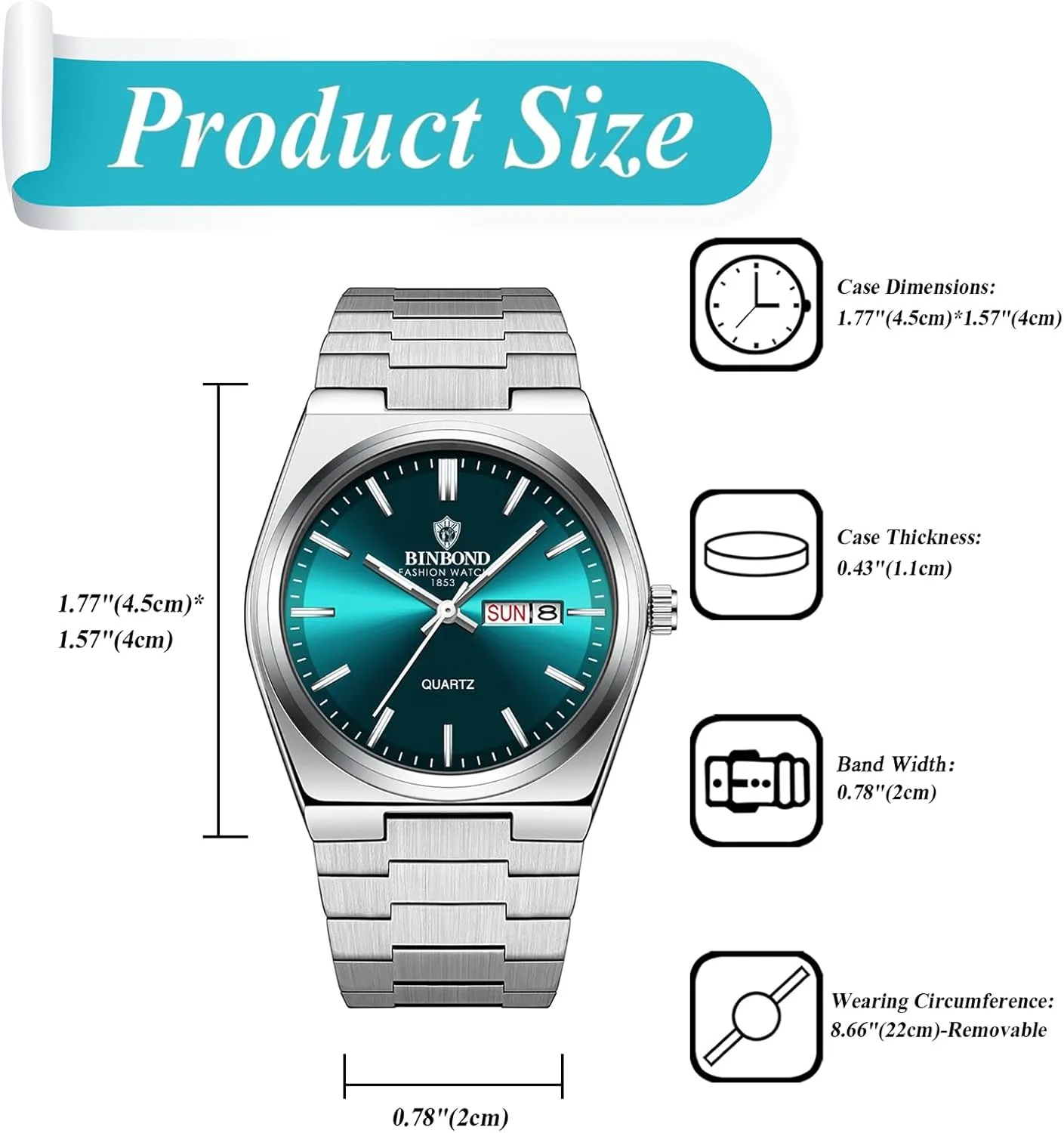 Watches for Men: Stainless Steel Day Calendar Watch Luminous Hands Business Dress Wrist Watch achievement unadorned raven OIDEA Analog Quartz 