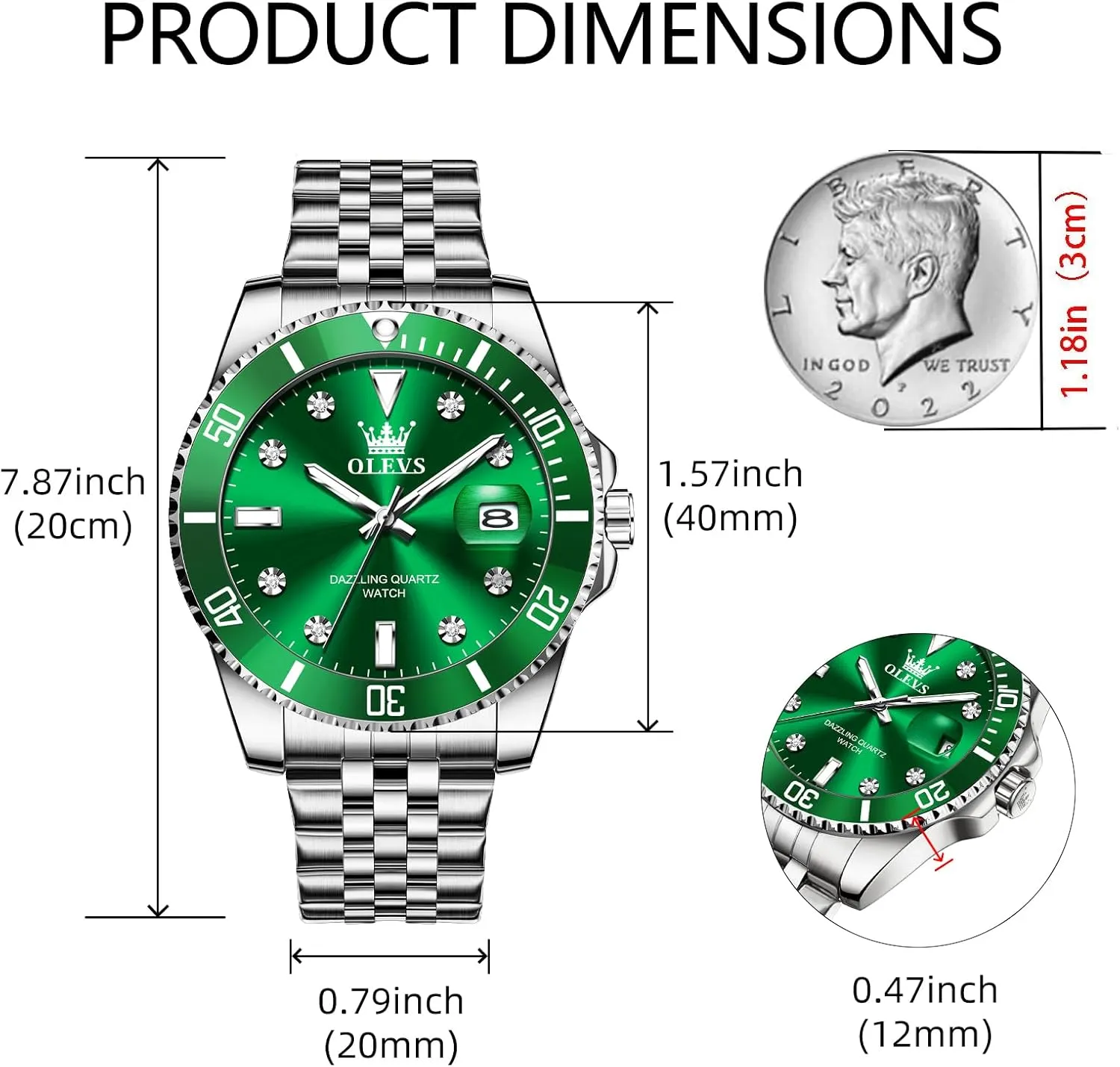 Watches for Men with Stainless Steel Dress Date Waterproof Luminous Wrist Watches OLEVS Mens Watches Luxury singular elegant encounter familiarity ironic Business Analog Quartz 