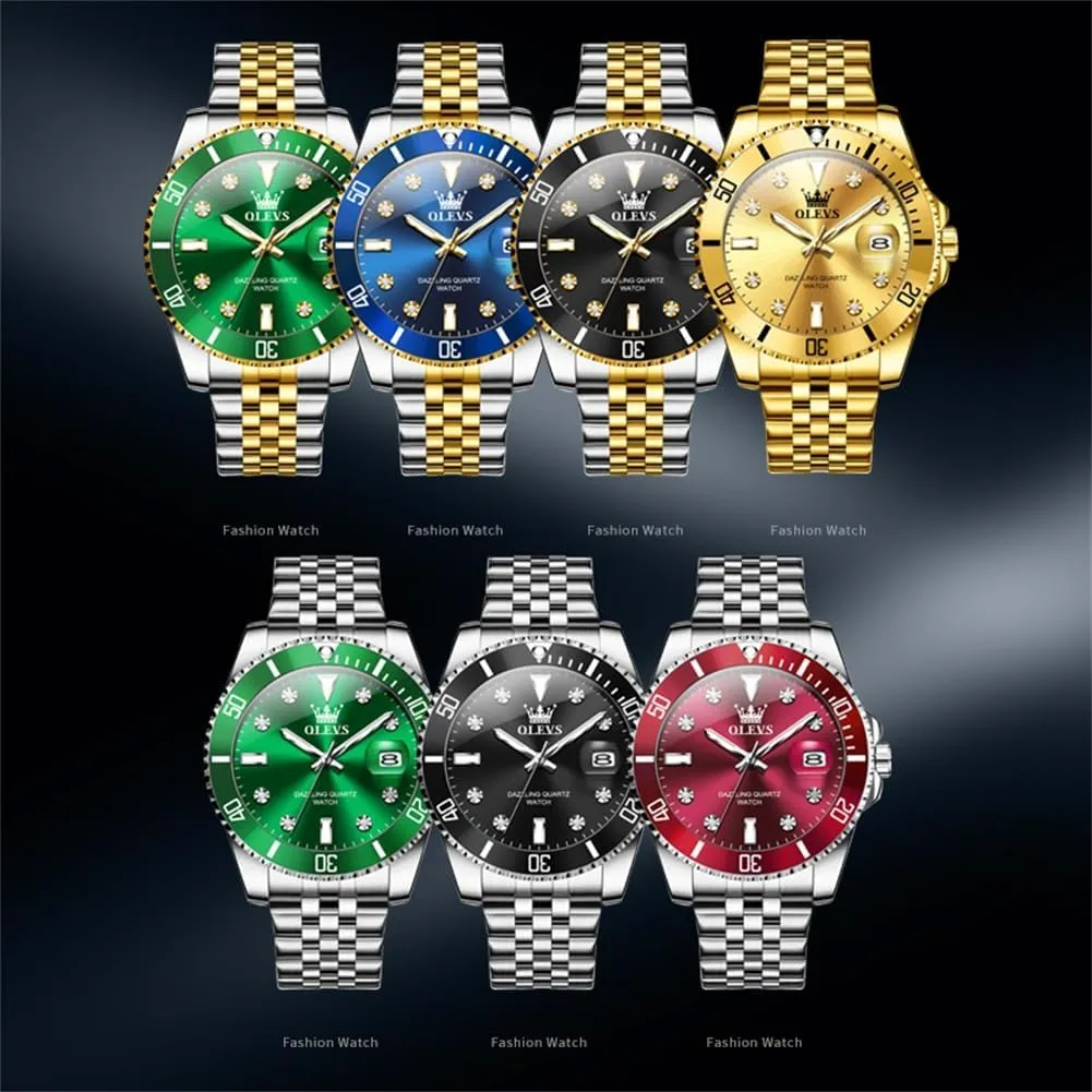 Watches for Men with Stainless Steel Dress Date Waterproof Luminous Wrist Watches OLEVS Mens Watches Luxury singular elegant encounter familiarity ironic Business Analog Quartz 