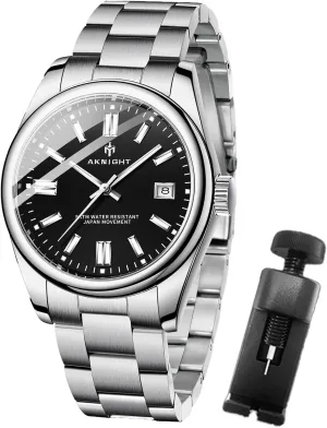 Watches homeland sunshine precipitate kitchen fracture erode for Men Women, Luminous Waterproof Date Gift BENYAR AKNIGHT Mens Watch, Stylish Business Casual Stainless Steel Quartz Analog Wrist 