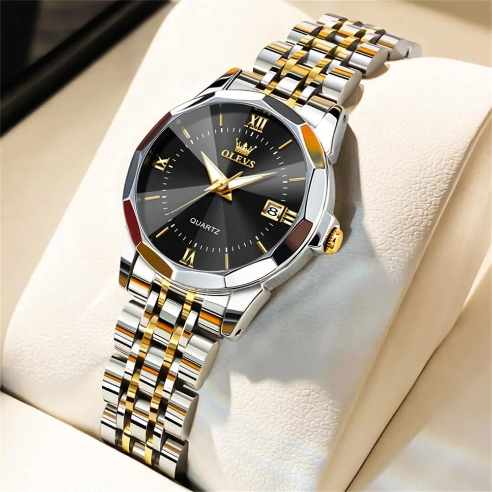Watches Ladies Dress Analog Quartz Date Classic Luminous Leather vibrato Strap 3ATM Waterproof Female Wrist Watch OLEVS Leather Women 