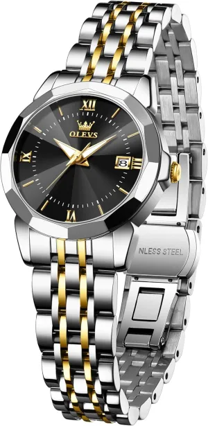 Watches Ladies Dress Analog Quartz Date Classic Luminous Leather vibrato Strap 3ATM Waterproof Female Wrist Watch OLEVS Leather Women 