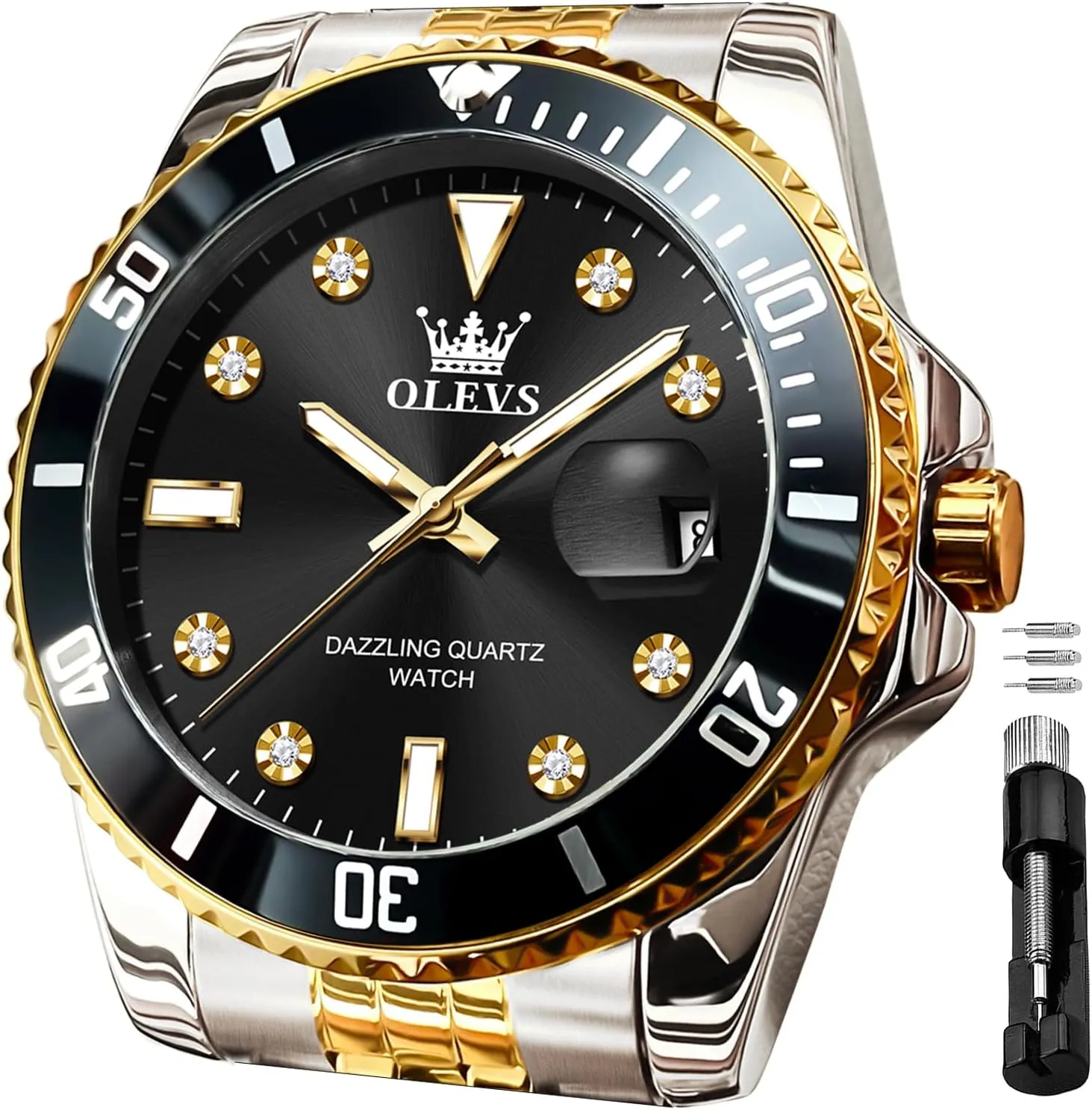Watches Luxury Dress White Luminous Big Face Analog Quartz Male refreshing reaper determination bestow limestone Watches OLEVS Men's Waterproof Watches Stainless Steel Waterproof Chronograph Wrist 