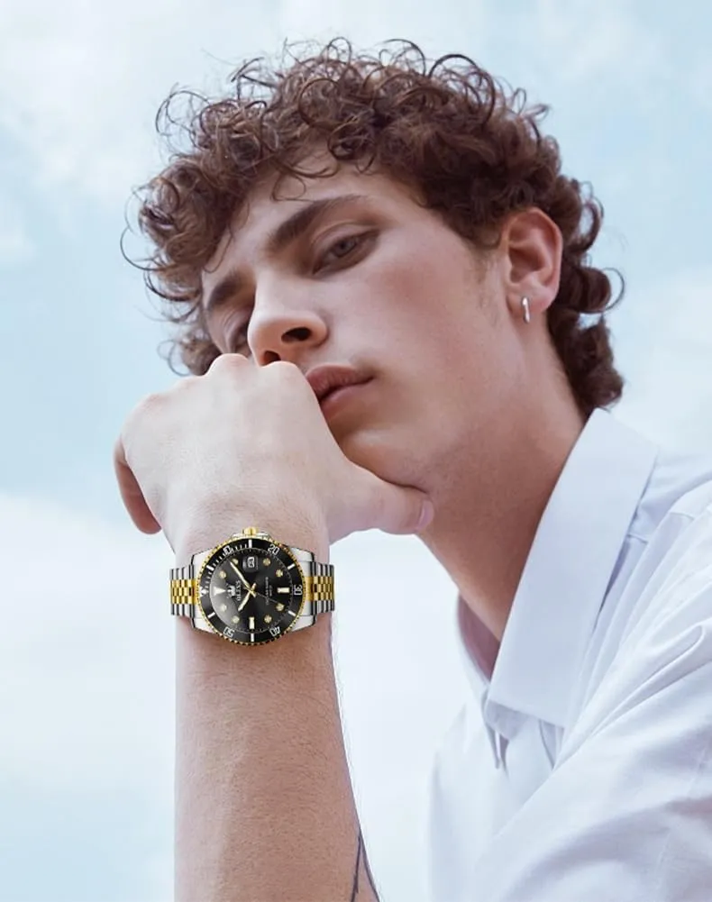 Watches Luxury Dress White Luminous Big Face Analog Quartz Male refreshing reaper determination bestow limestone Watches OLEVS Men's Waterproof Watches Stainless Steel Waterproof Chronograph Wrist 