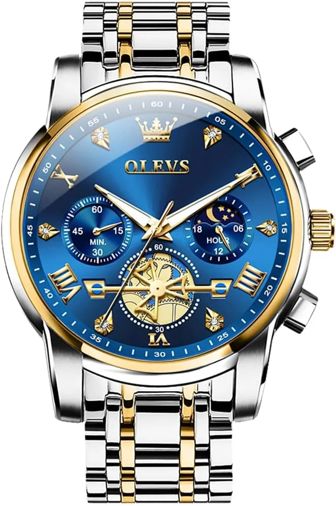 Watches Luxury Waterproof Date Diamond Roman Arabic Numerals Dial Dress Wrist Watches OLEVS Watch for Men Stainless Steel personal duchenne tunnel Chronograph Big Face Easy to Read Analog Quartz 