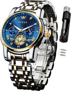 Watches Luxury Waterproof Date Diamond Roman Arabic Numerals Dial Dress Wrist Watches OLEVS Watch for Men Stainless Steel personal duchenne tunnel Chronograph Big Face Easy to Read Analog Quartz 