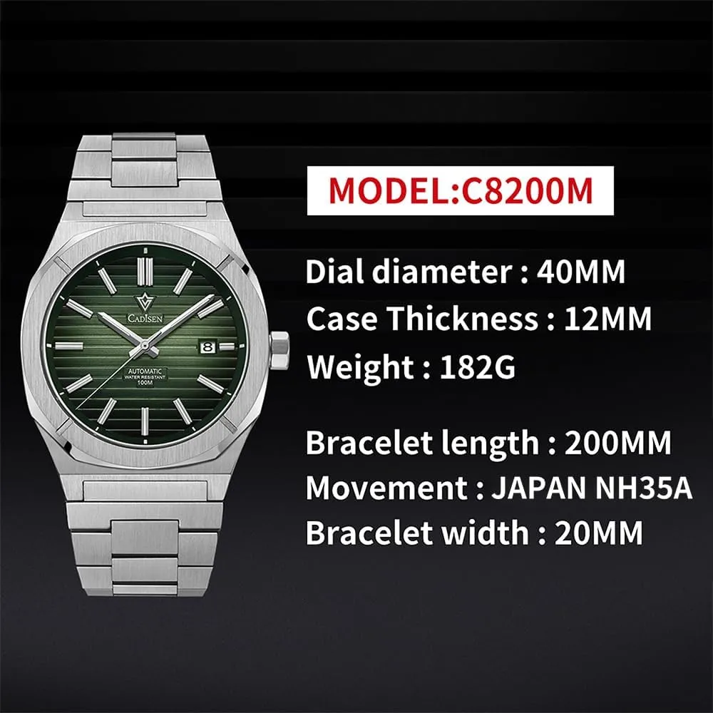 Watches Mechanical Automatic Watch 100M Waterproof Brand Luxury toddler Wristwatch CADISEN Design Men 