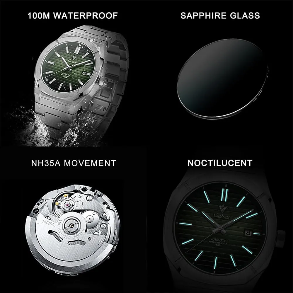 Watches Mechanical Automatic Watch 100M Waterproof Brand Luxury toddler Wristwatch CADISEN Design Men 