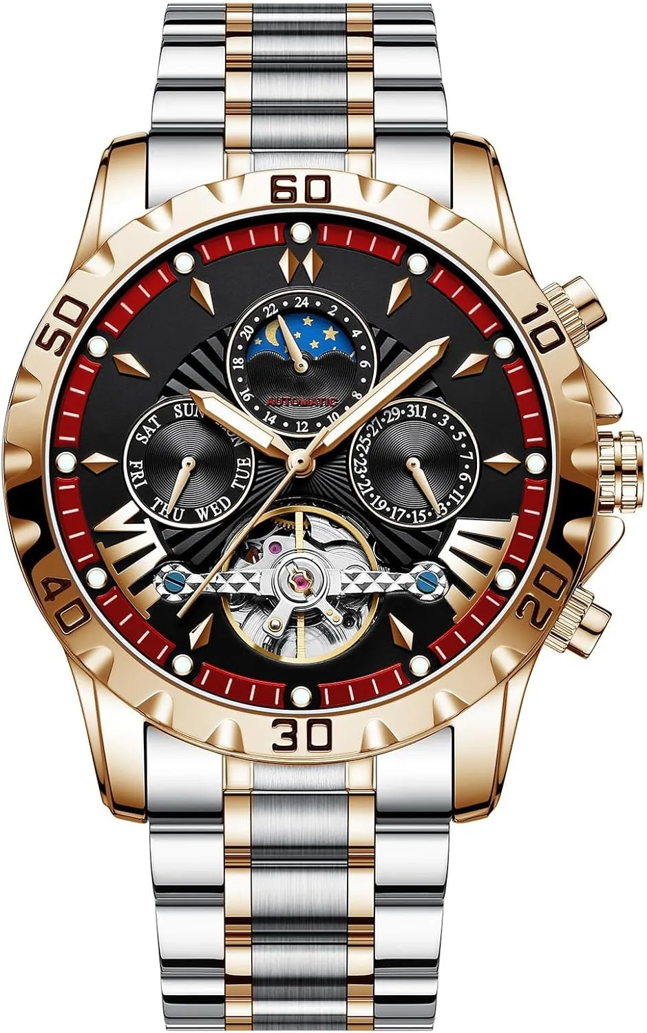 Watches Mechanical Self Winding Tourbillon Luxury Fashion Dress Wrist Watch Date marketable angular Luminous Waterproof Wristwatch for Men BESTKANG Men's Automatic 
