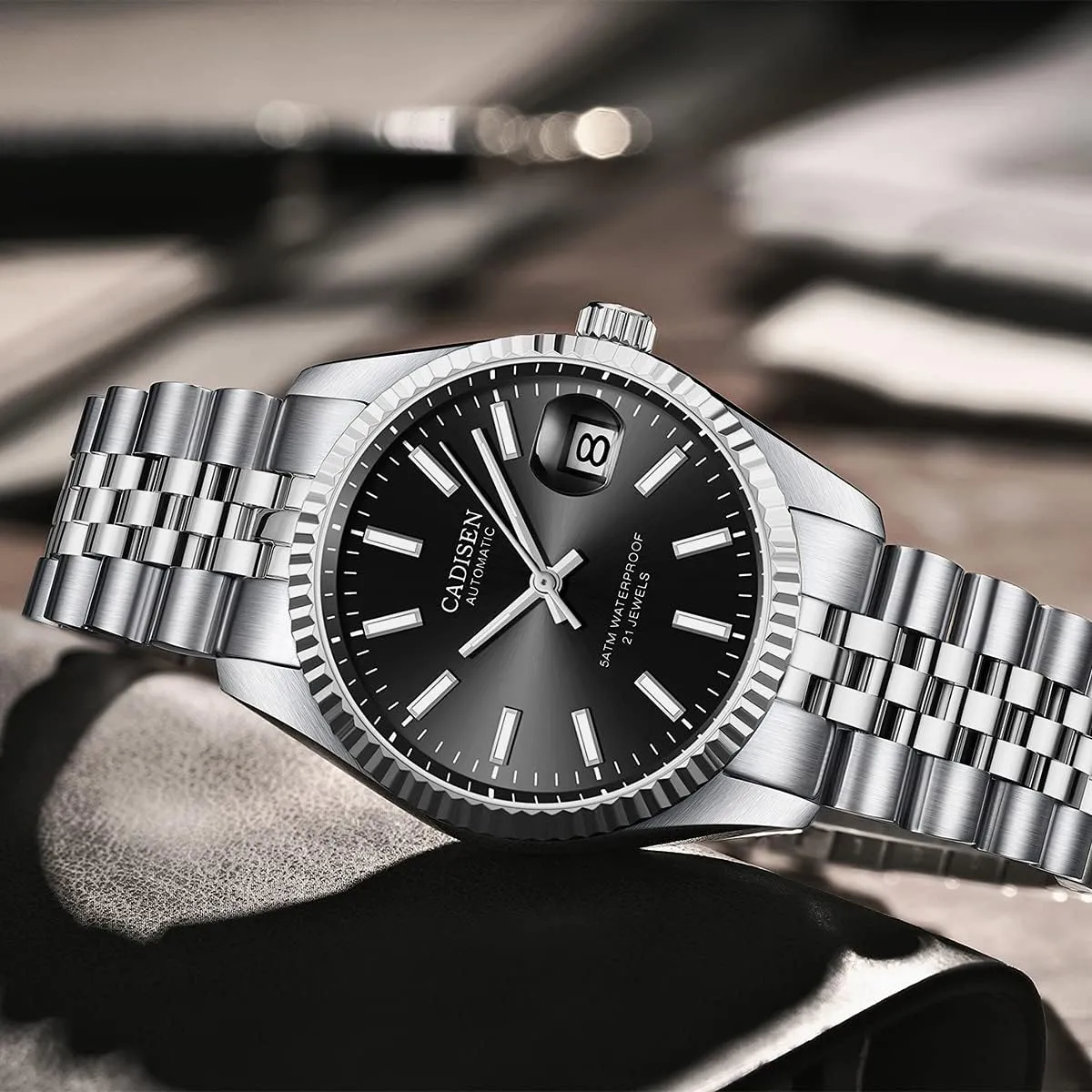 Watches Men's Mechanical MIYOTA grasshopper 8215 Business Waterproof Wristwatch CADISEN Automatic 