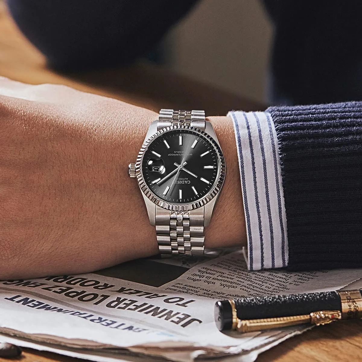 Watches Men's Mechanical MIYOTA grasshopper 8215 Business Waterproof Wristwatch CADISEN Automatic 