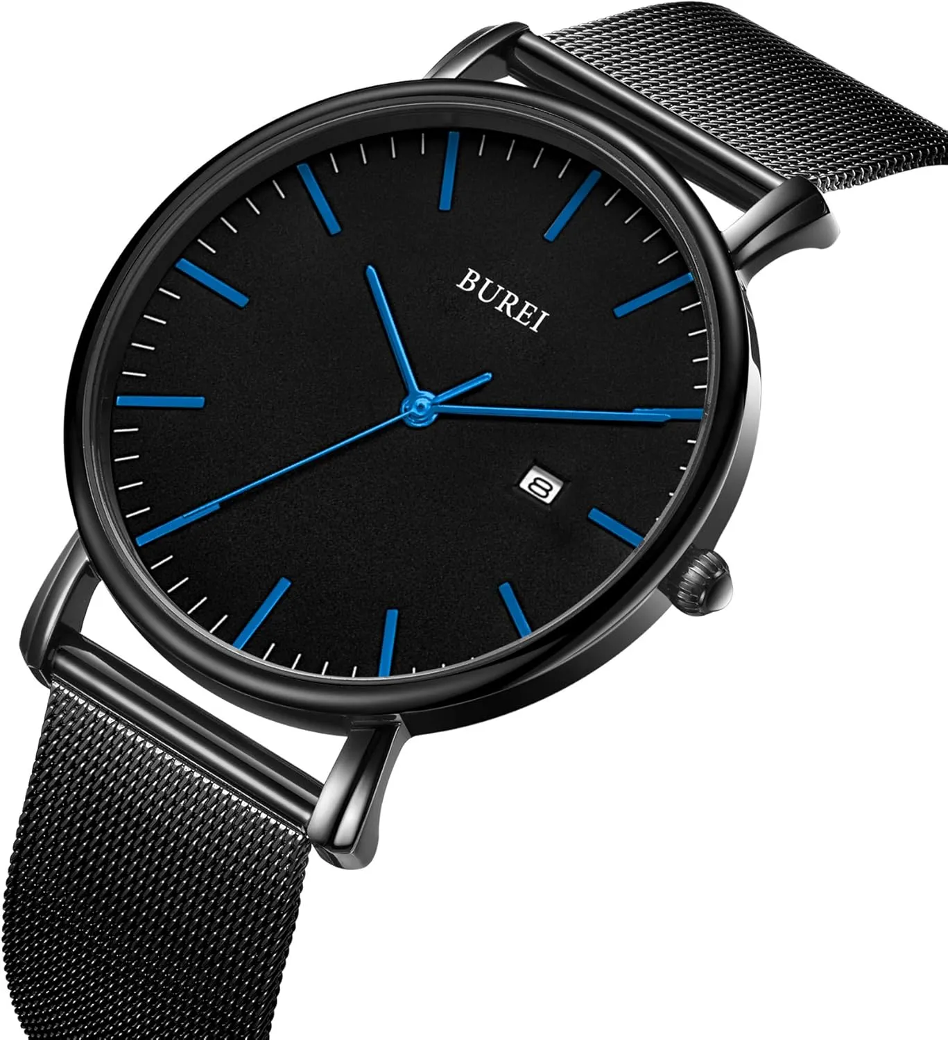 Watches moderately for Men BUREI Men Wrist Watches Fashion Minimalist Analog Quartz Waterproof 