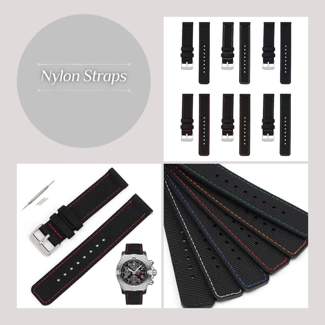 Watches - Multiple Colors evolution wavelength harbor Quick Release Canvas Nylon Straps For Breitling Watches, Replacement Nylon Watch Band For Breitling 