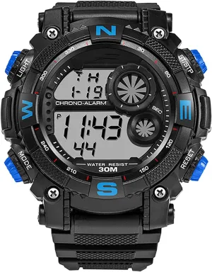 Watches Outdoor hint Waterproof Alarm Clock Watches D Luminous Military Watches Men's Digital Sports Watches Shockproof Large Dial Men's 