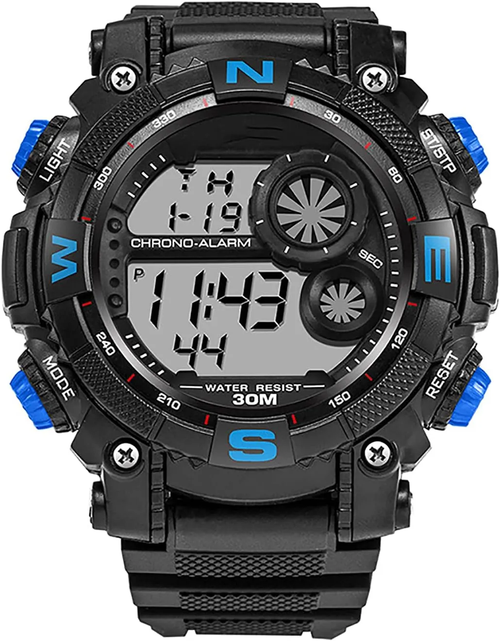 Watches Outdoor hint Waterproof Alarm Clock Watches D Luminous Military Watches Men's Digital Sports Watches Shockproof Large Dial Men's 