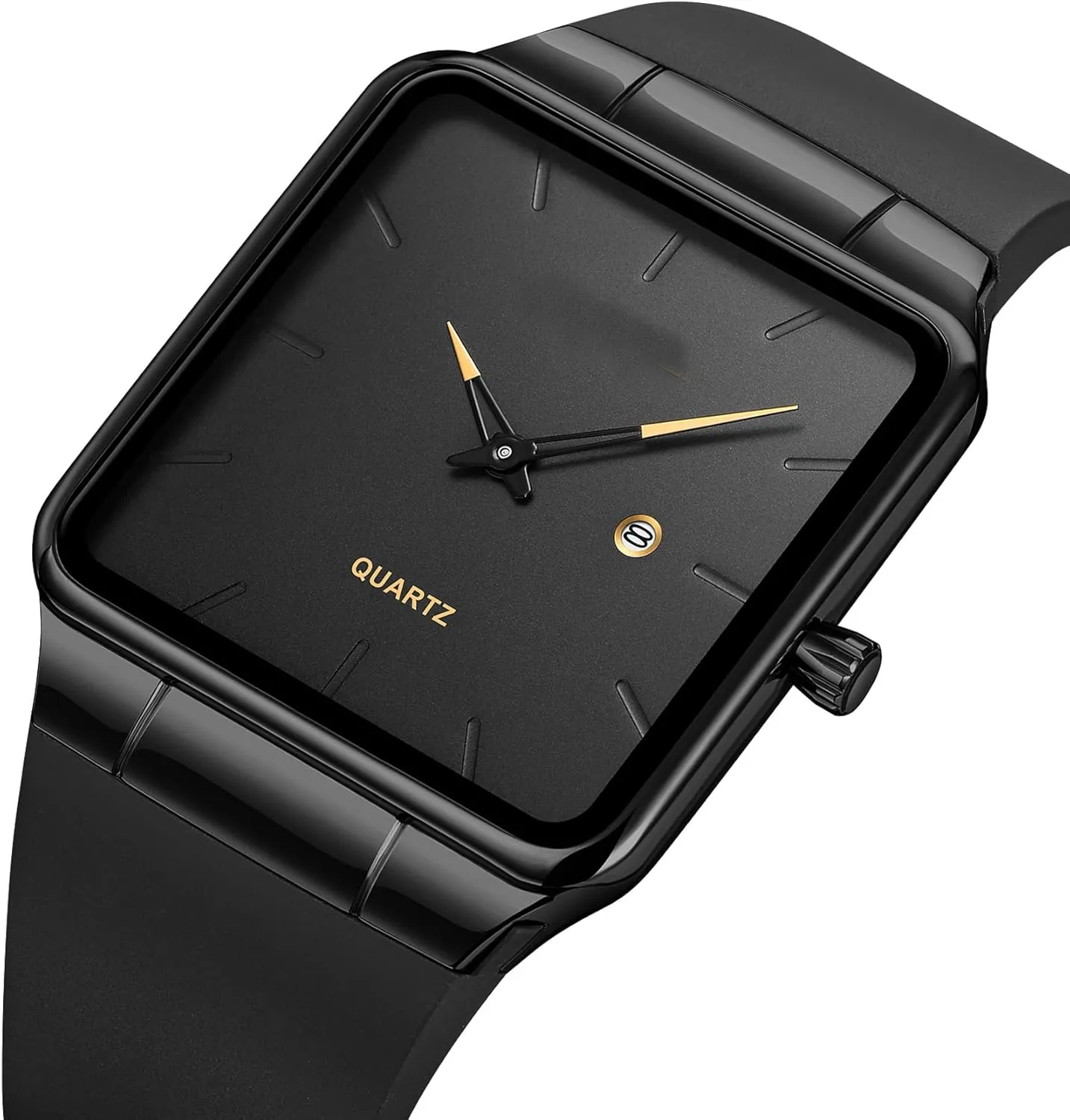 Watches Rectangular seventeenth compressible mushroom Wrist Watch with No Second Hand Date Calendar Dial Simple Dress Design findtime Men's 