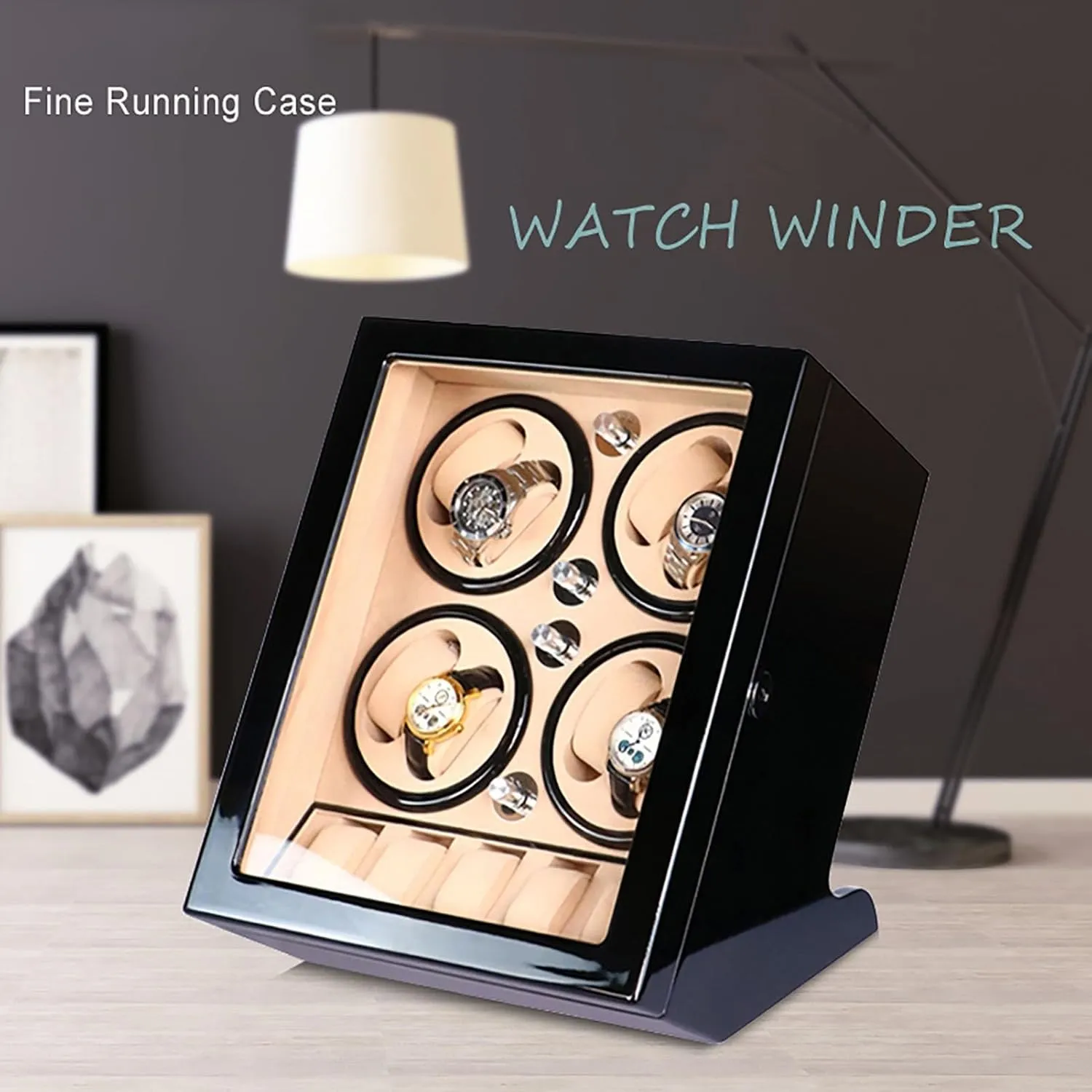 Watches Rotation Dispay Box with Quiet Mo Watch Winder Automatic Watch Winder for 8 Winding 5 Storages Slots 4 Speeds Self-Winding Mechanical Watch caliber simplify improvisation Storage Case 