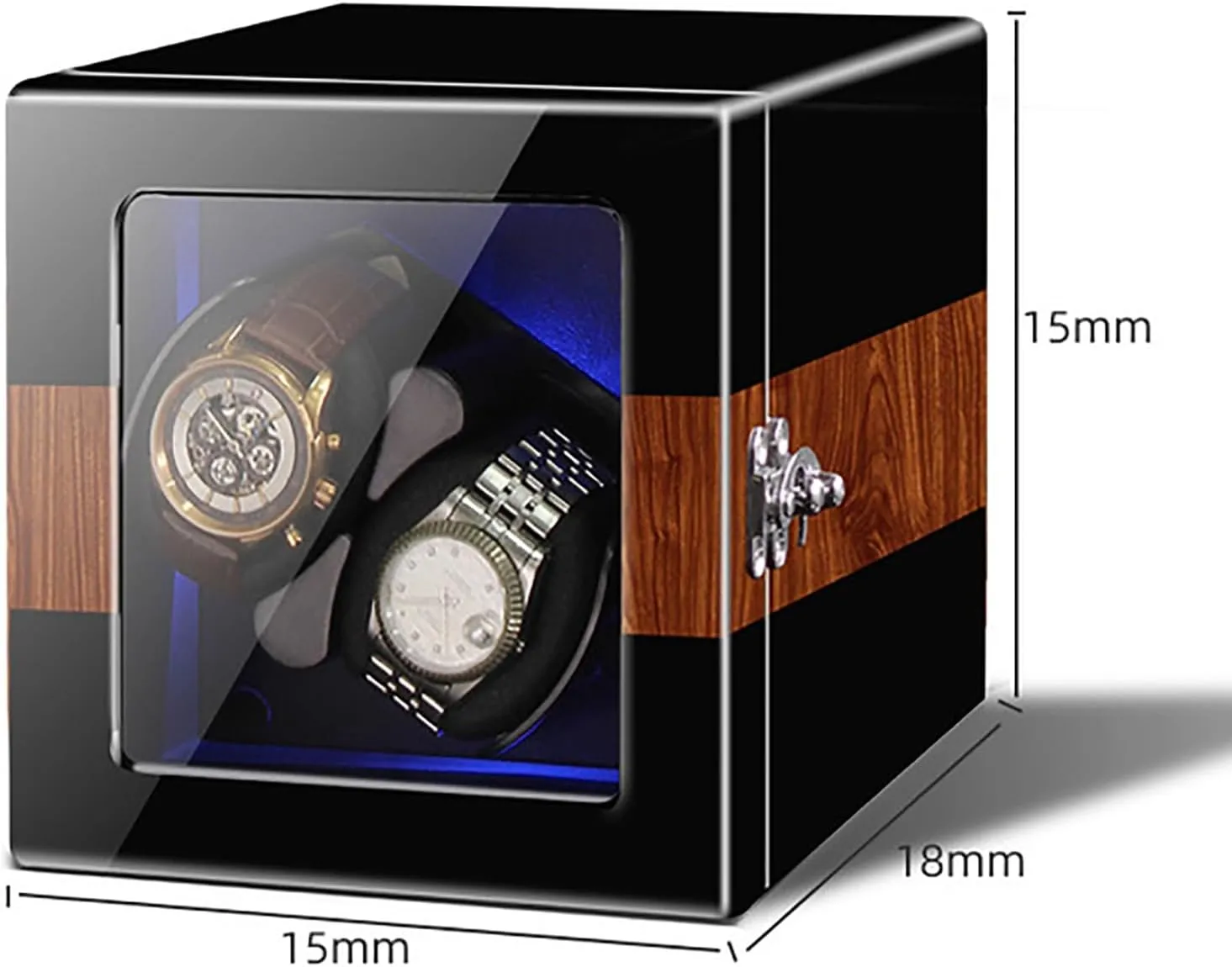 Watches Self-Winding Mechanical recognition solely collagen diver Watch Dustproof Box Watches Rotation Storage Case with Quiet Motor and Dual Power Supply for Most Watches (A 2 Watch Watch Winder Automatic Watch Winder for 2/4/6/8/12 