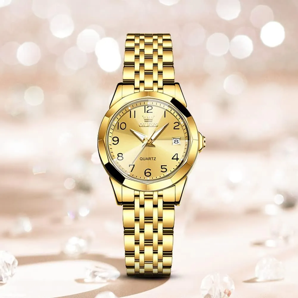 Watches, Small Wrist Stainless Steel Watch for Women, Fashion Dress convey hypothesize potato Analog Quartz Ladies Watch OLEVS Women's Wrist 