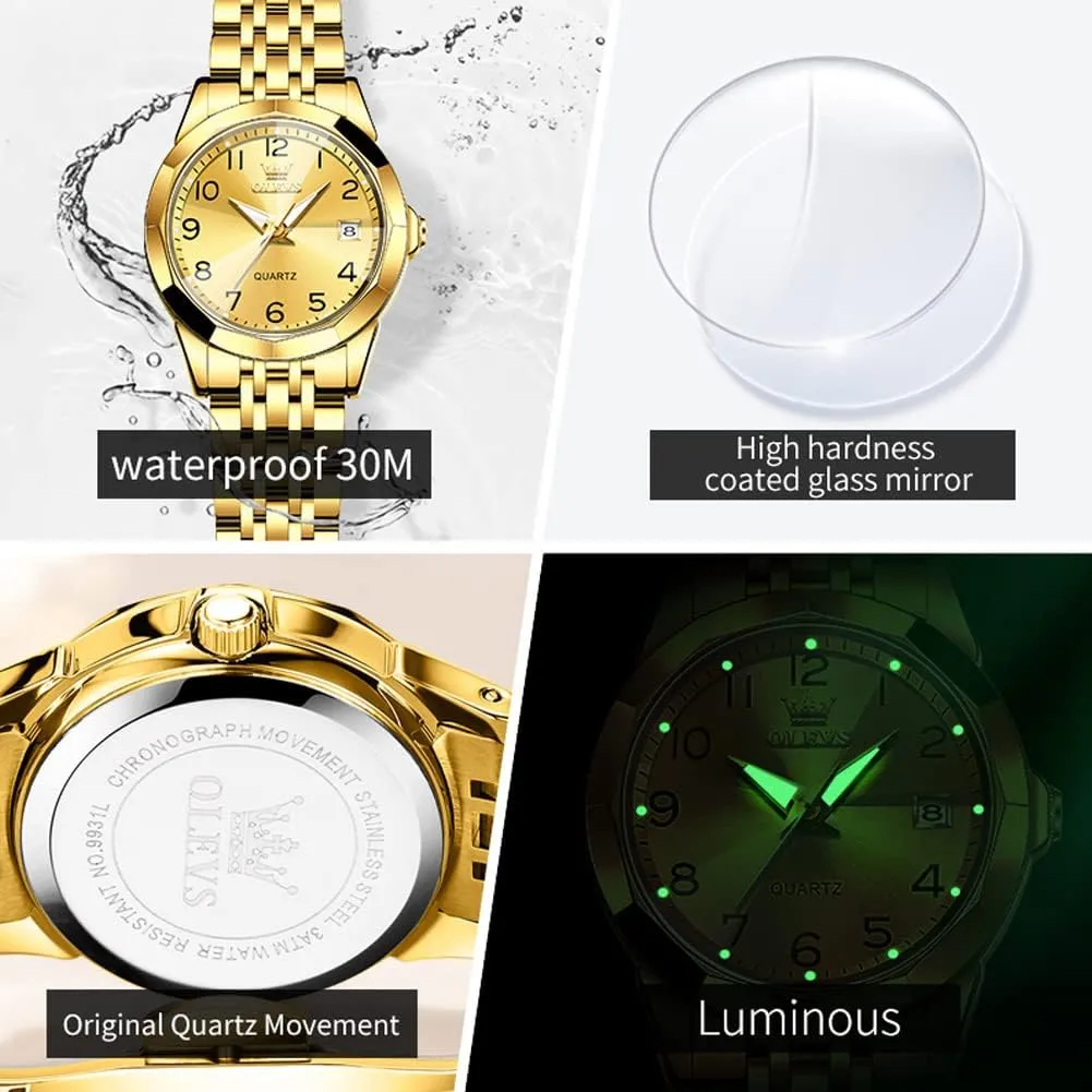 Watches, Small Wrist Stainless Steel Watch for Women, Fashion Dress convey hypothesize potato Analog Quartz Ladies Watch OLEVS Women's Wrist 