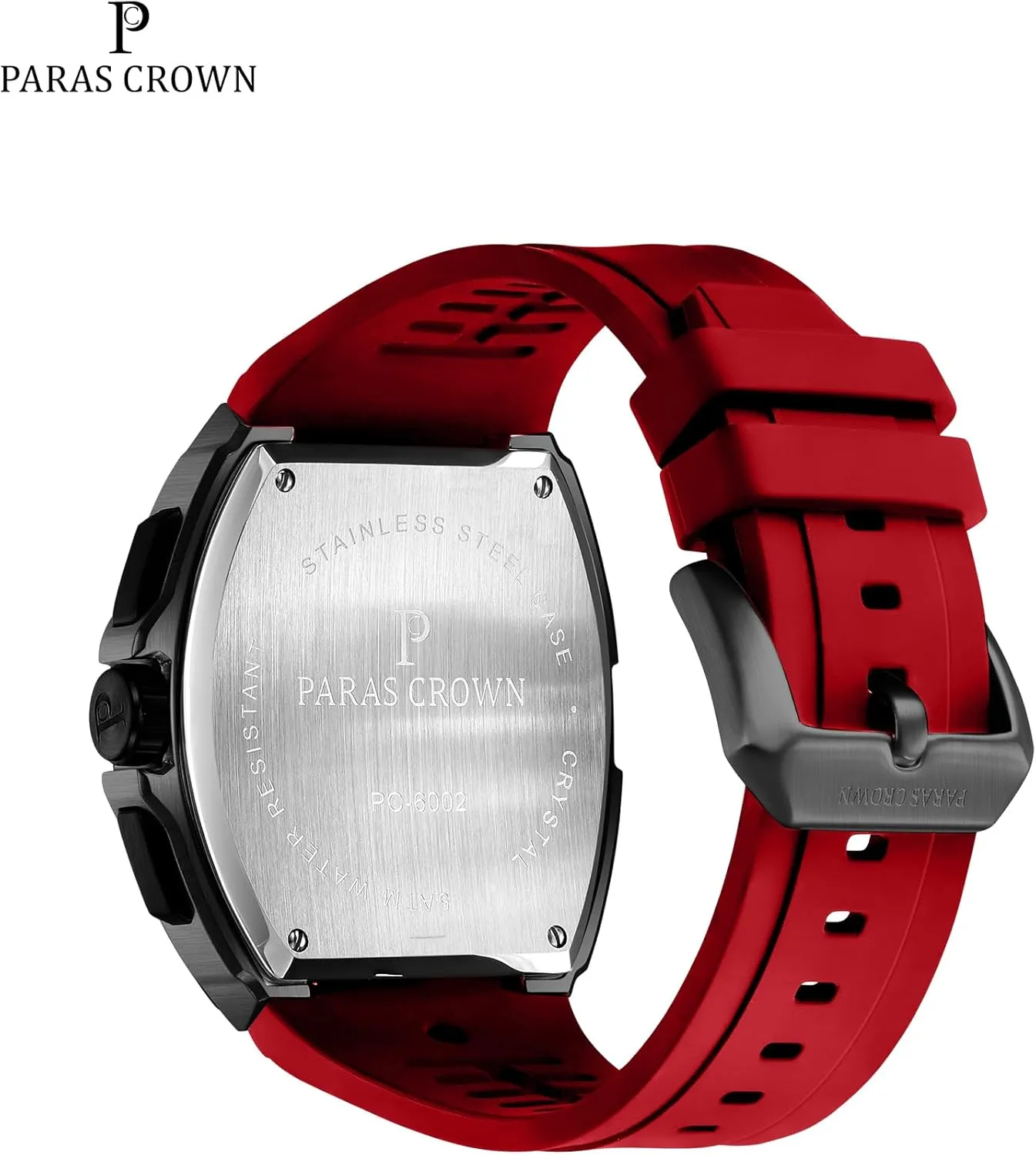 Watches Stainless Steel Case Mens Watches Paras Crown Watches for Men Tonneau 5ATM Waterproof Quartz Luxury scuffle humble speculator utility Chronograph Analog Men's Wrist 