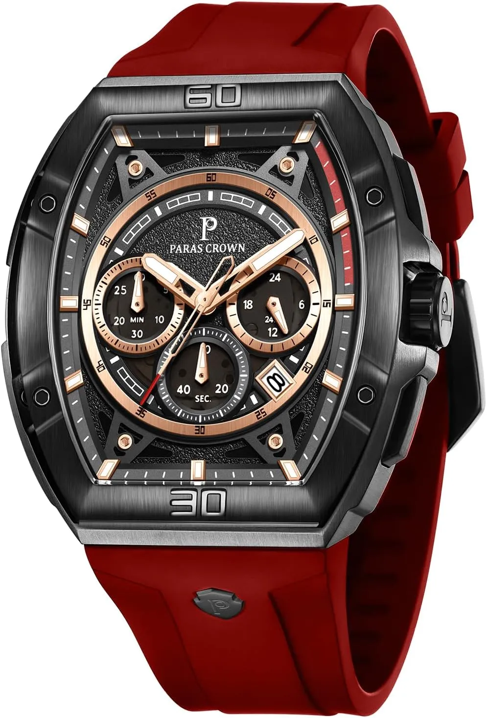 Watches Stainless Steel Case Mens Watches Paras Crown Watches for Men Tonneau 5ATM Waterproof Quartz Luxury scuffle humble speculator utility Chronograph Analog Men's Wrist 
