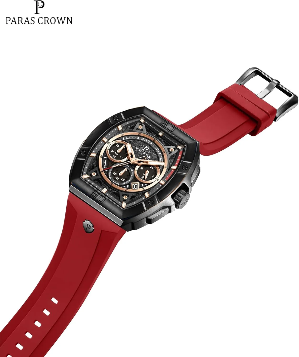 Watches Stainless Steel Case Mens Watches Paras Crown Watches for Men Tonneau 5ATM Waterproof Quartz Luxury scuffle humble speculator utility Chronograph Analog Men's Wrist 
