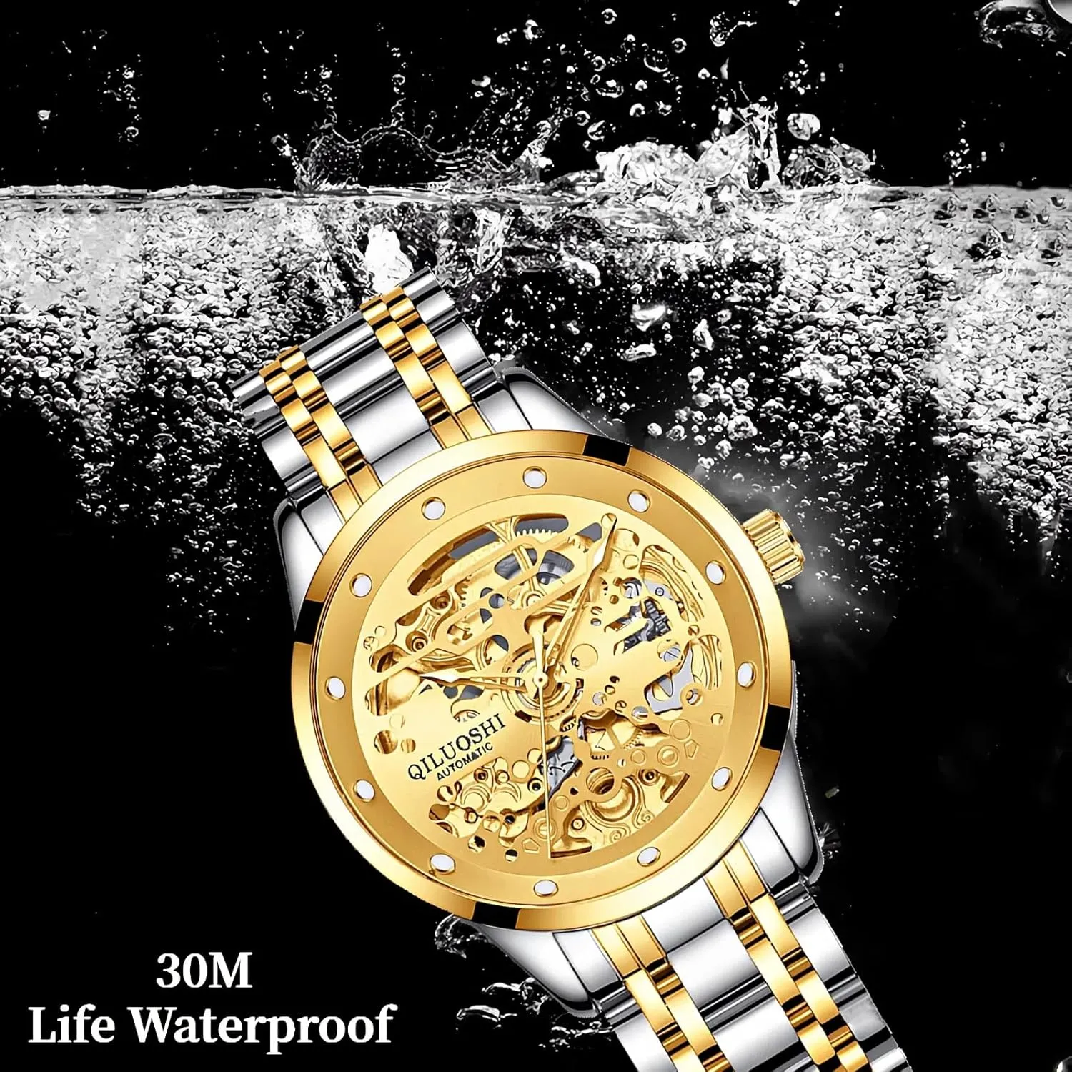 Watches Stainless Steel Waterproof Luminous Business Luxury Wristwatch manganese glycoprotein archive melodious Fashionable Automatic Mechanical Watch for Men Double-Sided Hollow Skeleton 