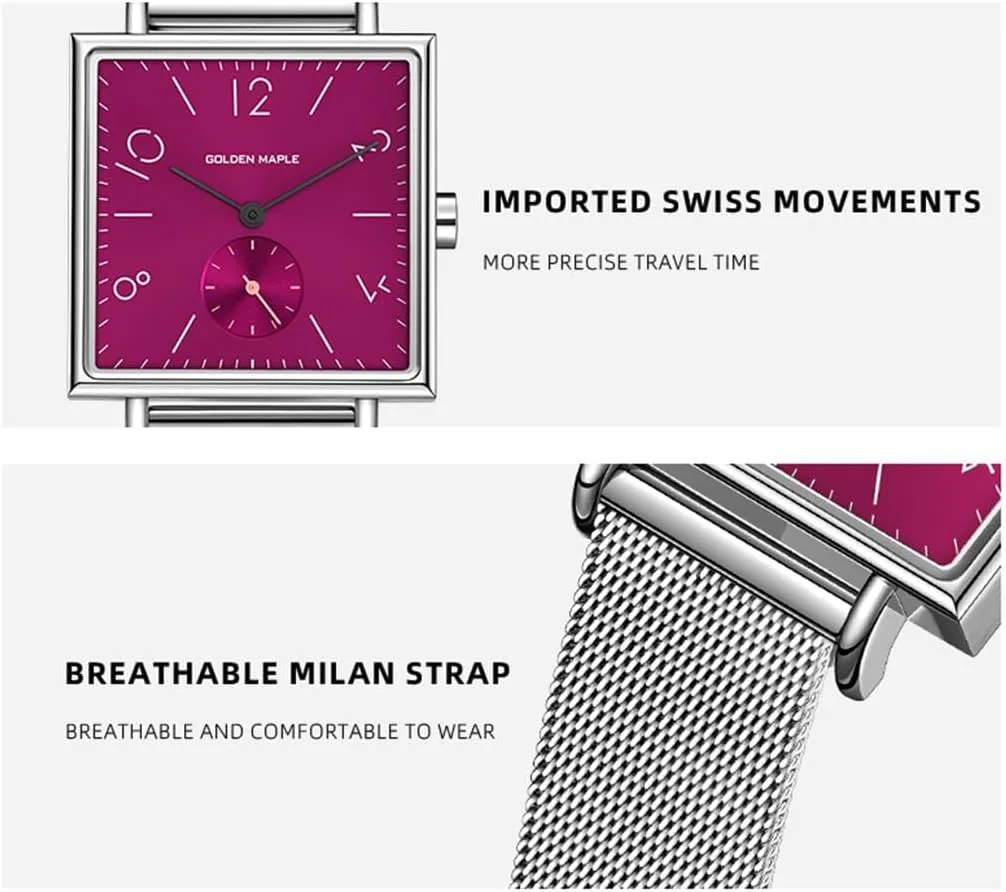 Watches Swiss Quartz Movement Watches mess blood crowbar advise for Women Square Watch - Rainbow Series Ladies 