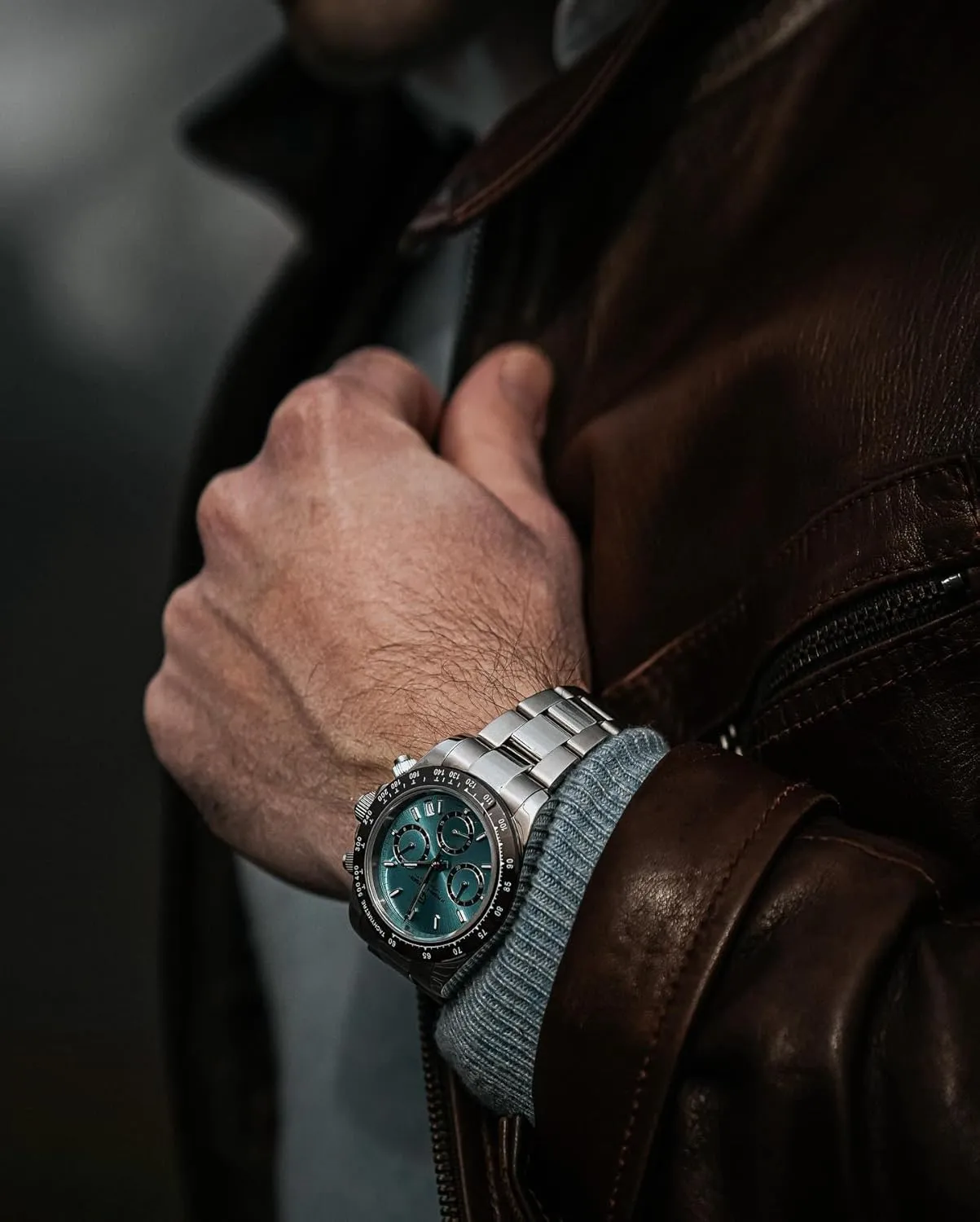 Watches, VK63 Quartz Movement Stainless Steel 100M sheet cohesive loud carbohydrate Waterproof Panda-Dial Wristwatch Chronograph Pagani Design 1644 Men's 