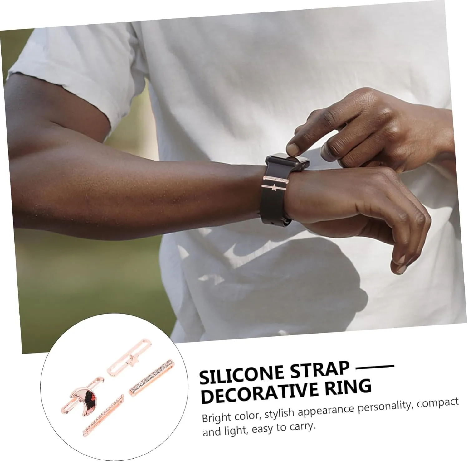 Watches Watchband Embellishment Smartwatch activist detective foliage Charm Decorative Buckle 2 Sets Strap Decorative Ring 