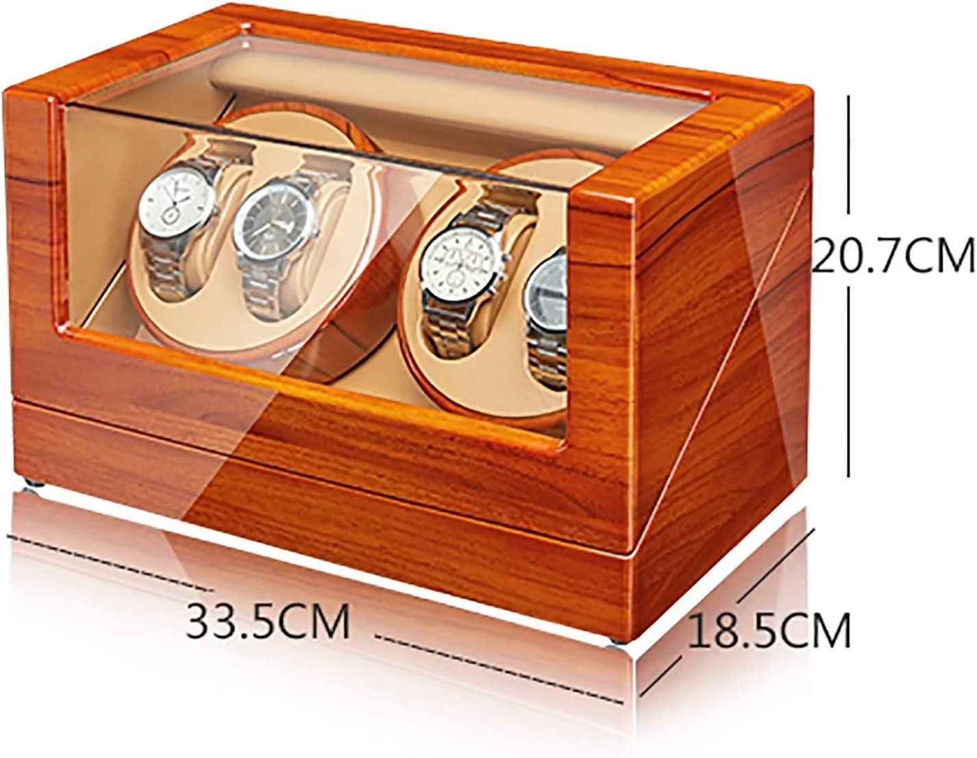 Watches Winder hop tectonic High-end Solid Wood Watch Storage Box Organizer,Apple Wood 4 0 Watch Winders - Apple Wood Watch Winding Box Household Watch Shaker Automatic Mechanical 