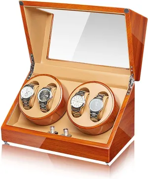 Watches Winder hop tectonic High-end Solid Wood Watch Storage Box Organizer,Apple Wood 4 0 Watch Winders - Apple Wood Watch Winding Box Household Watch Shaker Automatic Mechanical 