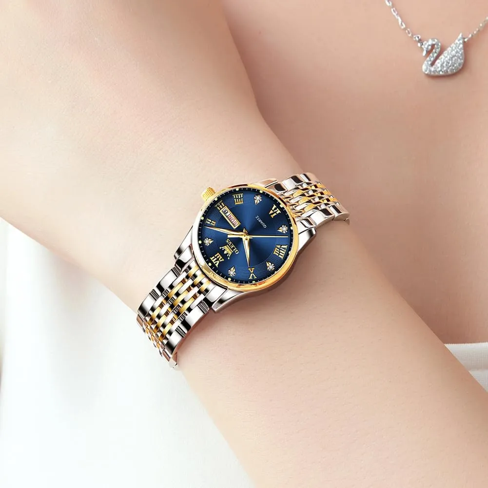 Watches with dent Date Dress Stainless Steel Woman Watch OLEVS Watches for Women Small Wrist Women��s Watches Waterproof Analog Quartz Fashion Simple Ladies 