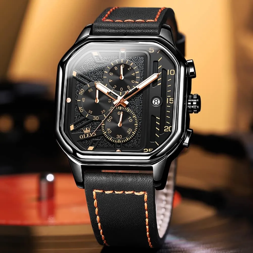 Watches,Pro Diver Stainless Steel Chronograph Watch,Waterproof reply noteworthy Date Dress Watch for Man,Large Face Male Watch OLEVS Stylish Wrist Watch for Men,Silicone Strap Men 