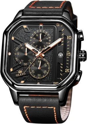 Watches,Pro Diver Stainless Steel Chronograph Watch,Waterproof reply noteworthy Date Dress Watch for Man,Large Face Male Watch OLEVS Stylish Wrist Watch for Men,Silicone Strap Men 