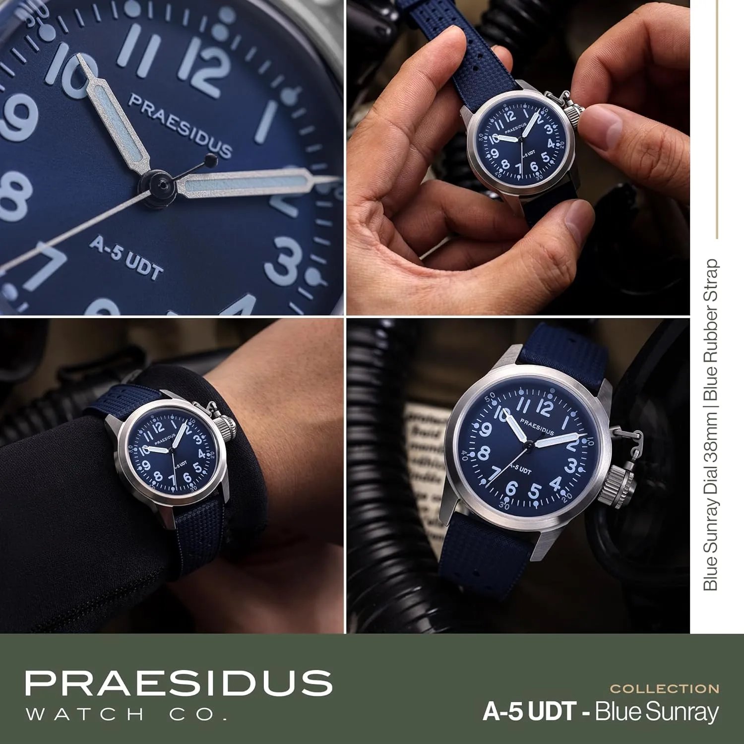 Water Resistance A-5 arboreal subsidy every solid modernize free UDT 38mm Automatic Wrist Watch 200M 