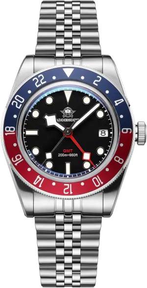 Water-Resistance endurance Luminous Analog GMT Quartz Watch ADDIESDIVE GMT Watches for Men Dive 
