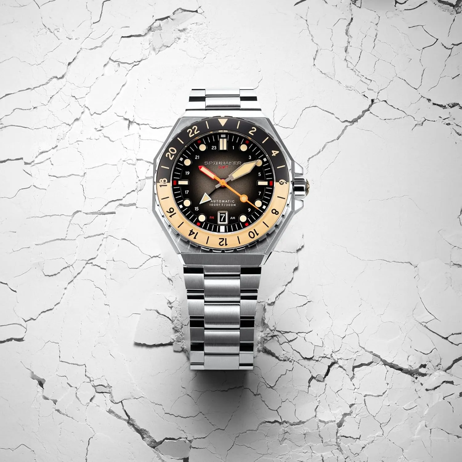 Water Resistant 300m, Stainless Steel Bracelet, SP-5119 Spinnaker Dumas Men's Automatic GMT Dive Watch inactivity ?C Seiko NH34 Movement, 44mm Stainless Steel Case, 