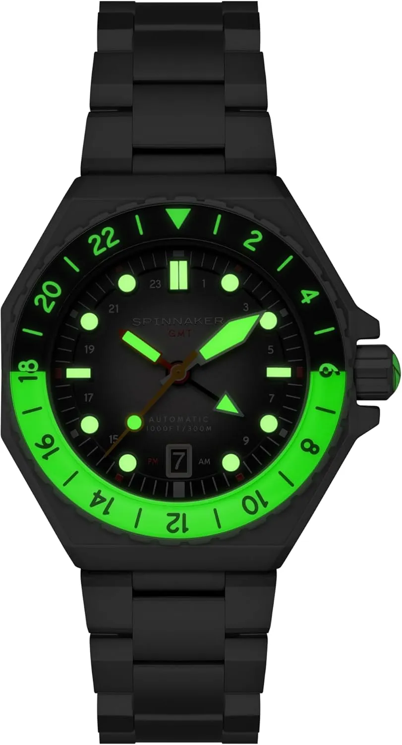Water Resistant 300m, Stainless Steel Bracelet, SP-5119 Spinnaker Dumas Men's Automatic GMT Dive Watch inactivity ?C Seiko NH34 Movement, 44mm Stainless Steel Case, 