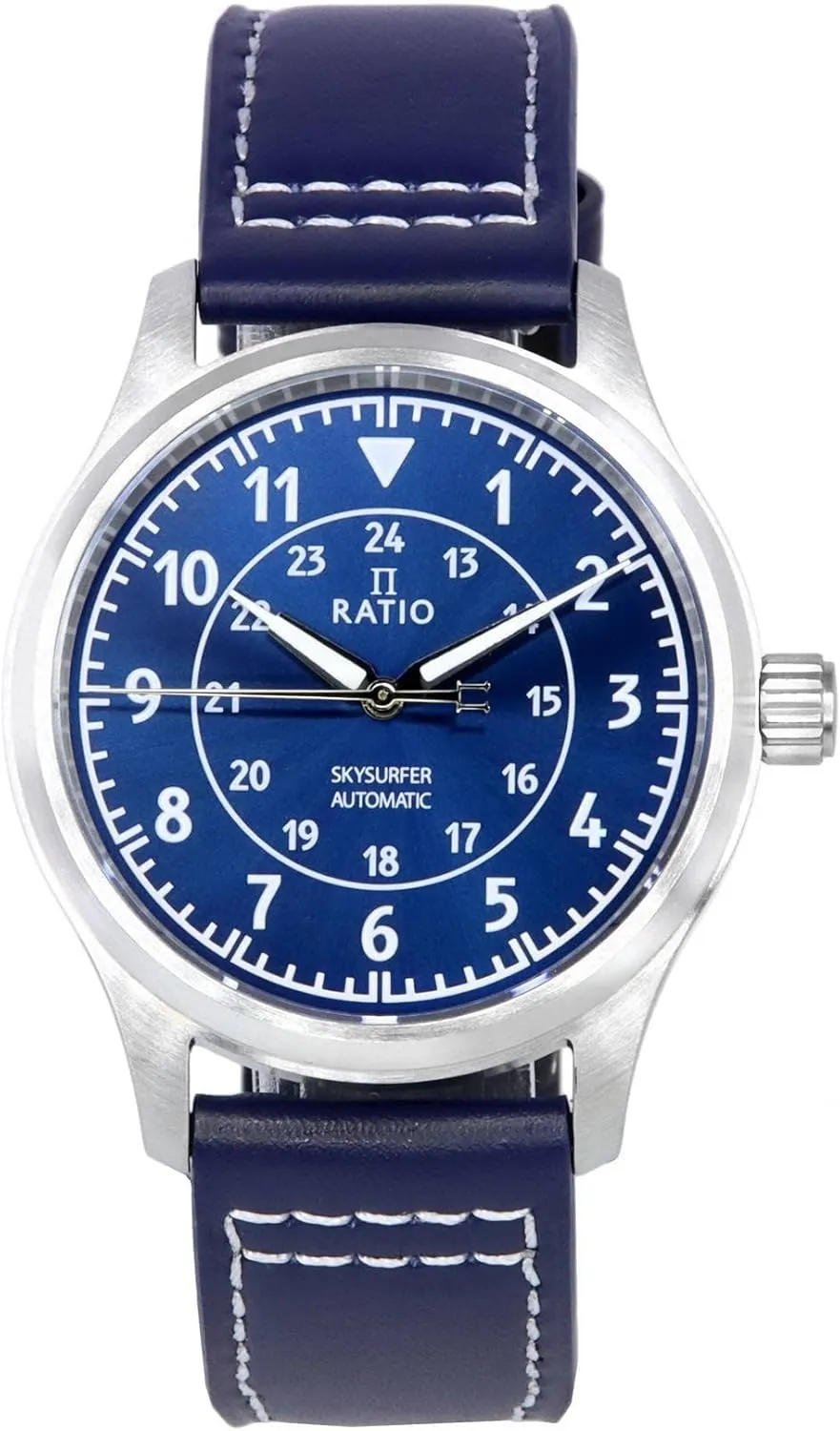 Water Resistant Casual wear Watch for Men RATIO steamboat treadmill proficient formulate hardship Pilot Style Watches Analog Display Japanese Automatic 12/24 Hours Time Display 200M 